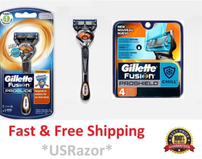 5 Gillette Fusion Proglide Proshield Chill Flexball Razor Blade Cartridge Shaver
