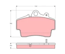 Brake pad set, disc brake TRW GDB1394 for Porsche 911
