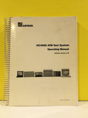 Adtech AX/4000 Series ATM Test System Operating Manual