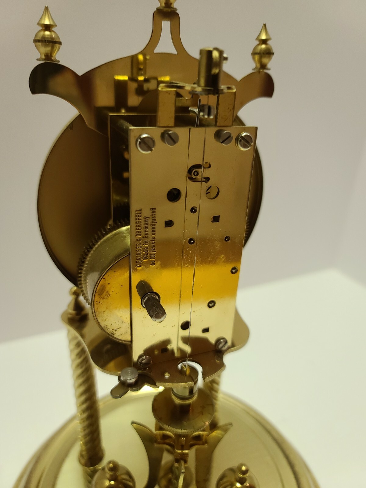 Vintage Welby K&O Brass & Glass Dome 400 Day German Anniversary Shelf Clock eBay