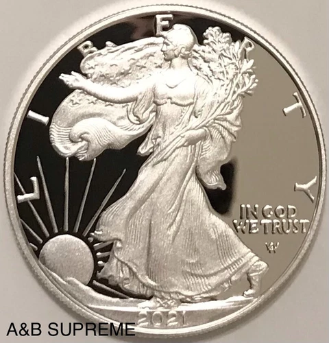 2021 W Type 2 American Silver Eagle 1 Troy Oz .999 Fine Gem Deep Cameo Proof