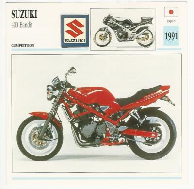1992 Edito Service, Atlas, Motorcycle Cards, Suzuki 400 Bandit
