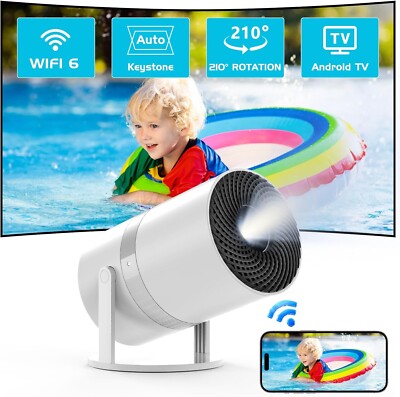 Beamer Mini Trapezkorrektur mit Android OS Drehbar Smart WiFi6 Bluetooth B1110