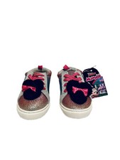 Toddler Girls Minnie Mouse Glitter Rainbow Casual Pom Sneaker Size. 7, 8, 9, 10