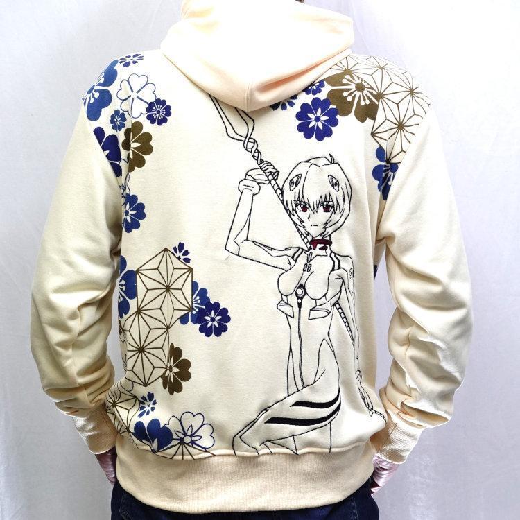 NISHIKI EVANGELION design hoodie 綾波レイ 錦 nishiki × EVANGELION 華小紋 × 綾波レイ 柄 和柄 長袖
