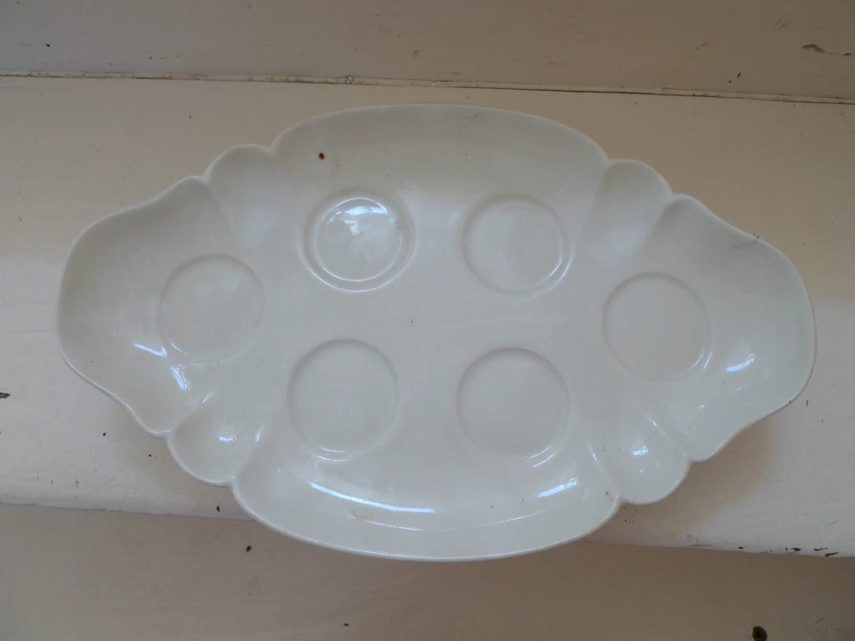 PRESENTOIR SERVITEUR ANCIEN POUR 6 CREMIERS POTS A CREME SUR PIED PORCELAINE - Photo 2/4