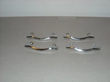 4 Vintage Chrome Mid Century Modern 1950s ? Cabinet Drawer Handles / Pulls