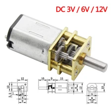 N20 miniature metal geared motor DC 3V 6V 12V 15~1000rpm for automotive robots