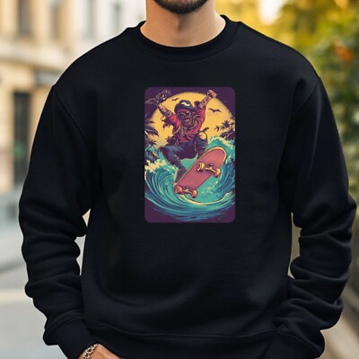 Pirate Skateboard Sweatshirt Cosy and Perfect for Any Occasion S to 4XL