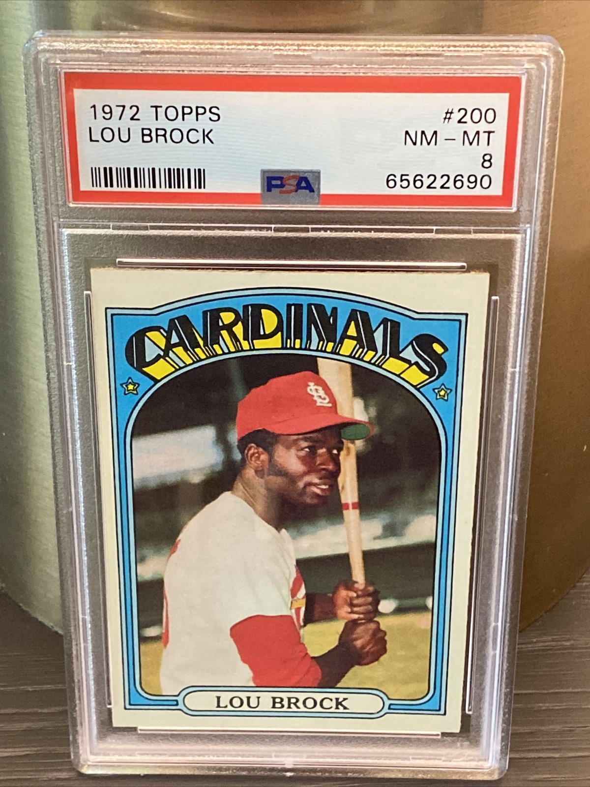 1972 Topps #200 Lou Brock Cardinals PSA 8