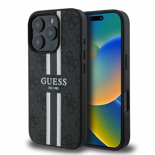 GUESS Apple iPhone 16 Pro Hardcase Hülle 4G Streifen Design MagSafe