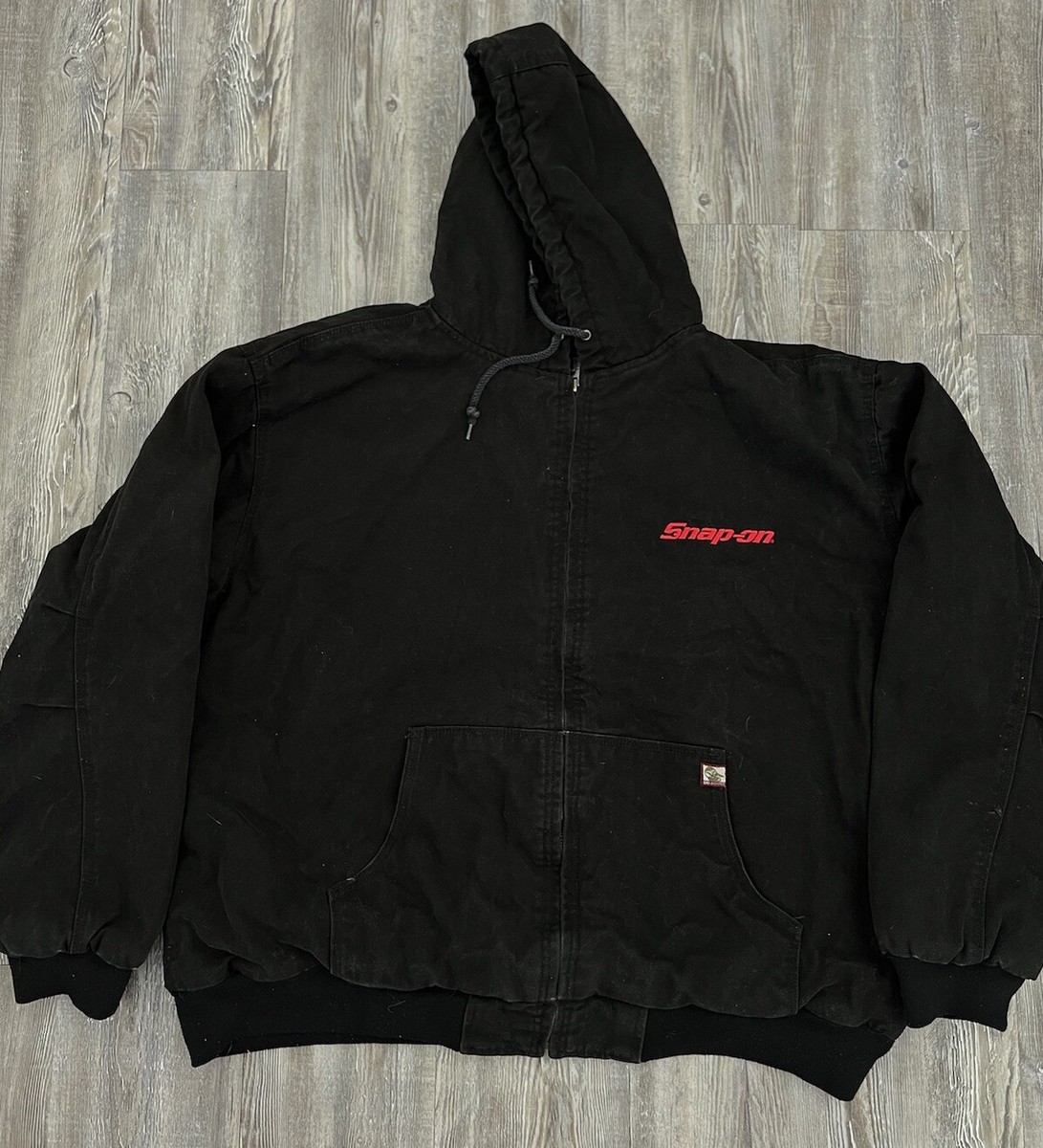 Snap On Tools Jacket Mens Full Zip Canvas Hooded Heavy Workwear