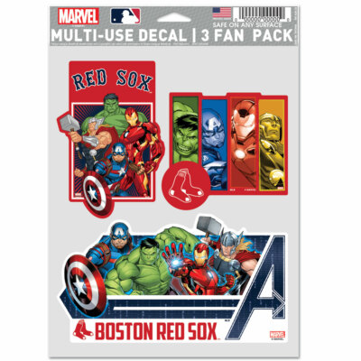 BOSTON RED SOX MARVEL AVENGERS 3 PIECE MULTI-USE DECALS DISNEY MLB LICENSED