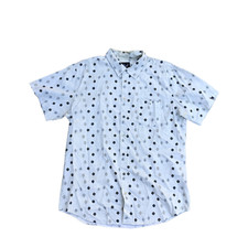 Lost Keeping It Unreal Button Down Shirt Men's Large Beige Short Sleeve Collar