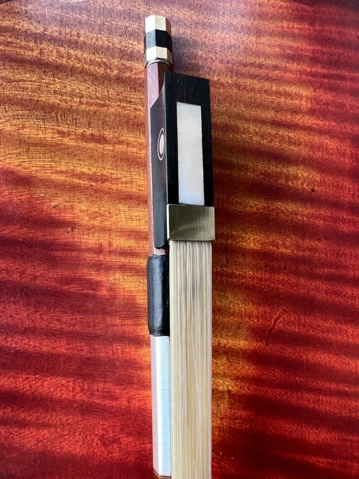 Violin Bow Size 1/10 Octagonal Stick, Real Horse Hair Ebony Frog - Image 3 of 4
