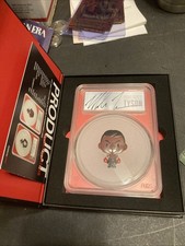 Mike Tyson 2024 Colorized Chibi 2oz Pure Silver Autograph Label - PCGS PR70DCAM