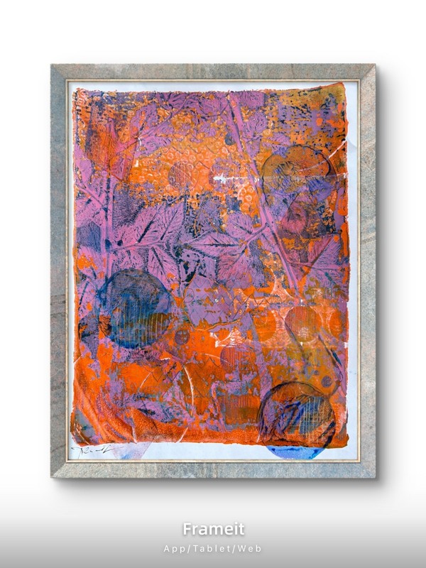 Original Rose Gold Painting By Alannah Dyer- Acrylic 8.5x11 in. Abstract Orange