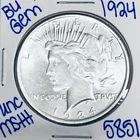 1924 BU UNCIRCULATED SILVER PEACE DOLLAR AUTHENTIC U.S. MINT FREE SHIPPING 5851