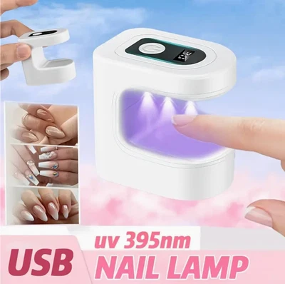 Mini Portable Nail Lamp – USB Rechargeable LED 395nm | Countdown Timer & Power B - Image 1 of 4