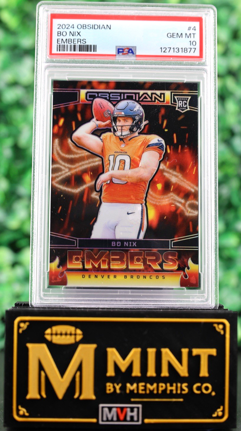 Bo Nix 2024 Obsidian Embers #18 RC SSP CASE HIT PSA 10 POP 3 Denver Broncos