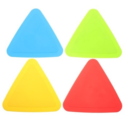 4 Pcs 8 Inch Floor Triangles Non Agility Colored Markers Flat Cones