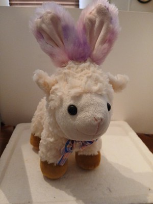  Easter Lamb Sheep 10'' Stuffed Animal Plush with Bow and pink rabbit  ears