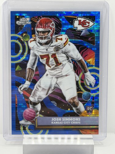 2025 Topps Cosmic Chrome Josh Simmons RC Blue Moon Refractor Rookie #/99 Chiefs