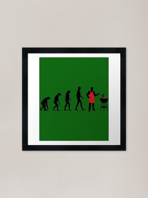 BBQ Evolution Gerahmter Kunstdruck Gerahmtes Wandbild Poster Leinwanddruck Bild