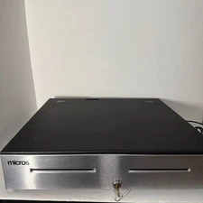 MICROS Cash Register Drawer 5Bx5C Till 5 Slot Lock Box With Key Cable Money Safe