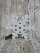 New 9" White Snowflake Distressed CutOut Resin Block Sign Decor Winter Christmas