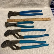 Vintage CHANNELLOCK PLIERS LOT   Of 4 - Fencing, Nippers, Groove Joints  USA