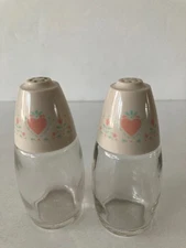 Vintage Corning Corelle Forever Yours Gemco Salt & Pepper Shakers Glass Set