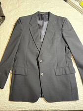 Christian Dior Jacket Mens 42R Navy Blue Monsieur Two Button Blazer Suit Coat