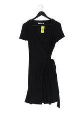 Mango Wrap Midi Dress S in Black