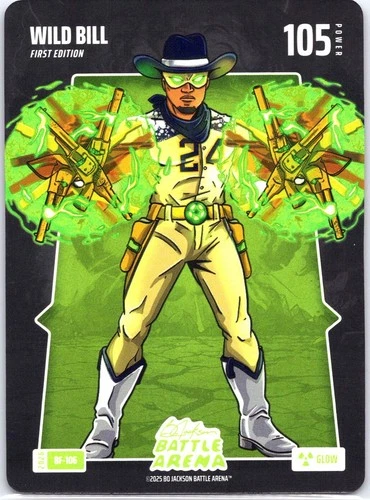 Bo Jackson Battle Arena Wild Bill 1st Edition Glow Battlefoil William Contreras