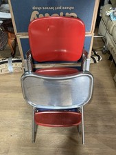 Cosco High Chair Metal Tray Red Vinyl Seat Mid Century Modern Baby Retro MCM