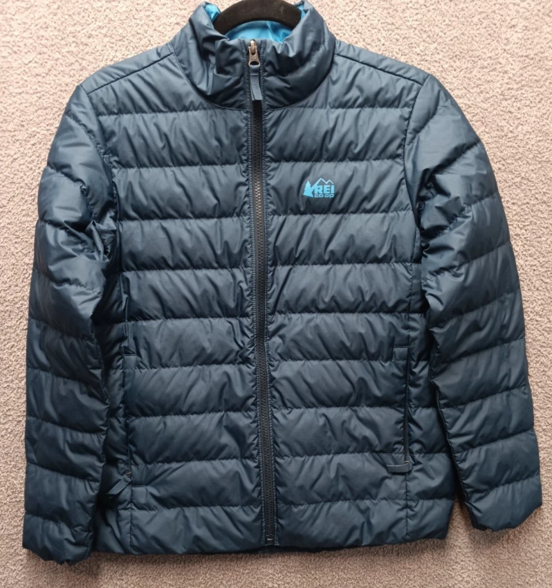 REI Co-op Down Puffer Jacket Youth Large Blue Zip 80% Down
Opens in a new window or tab