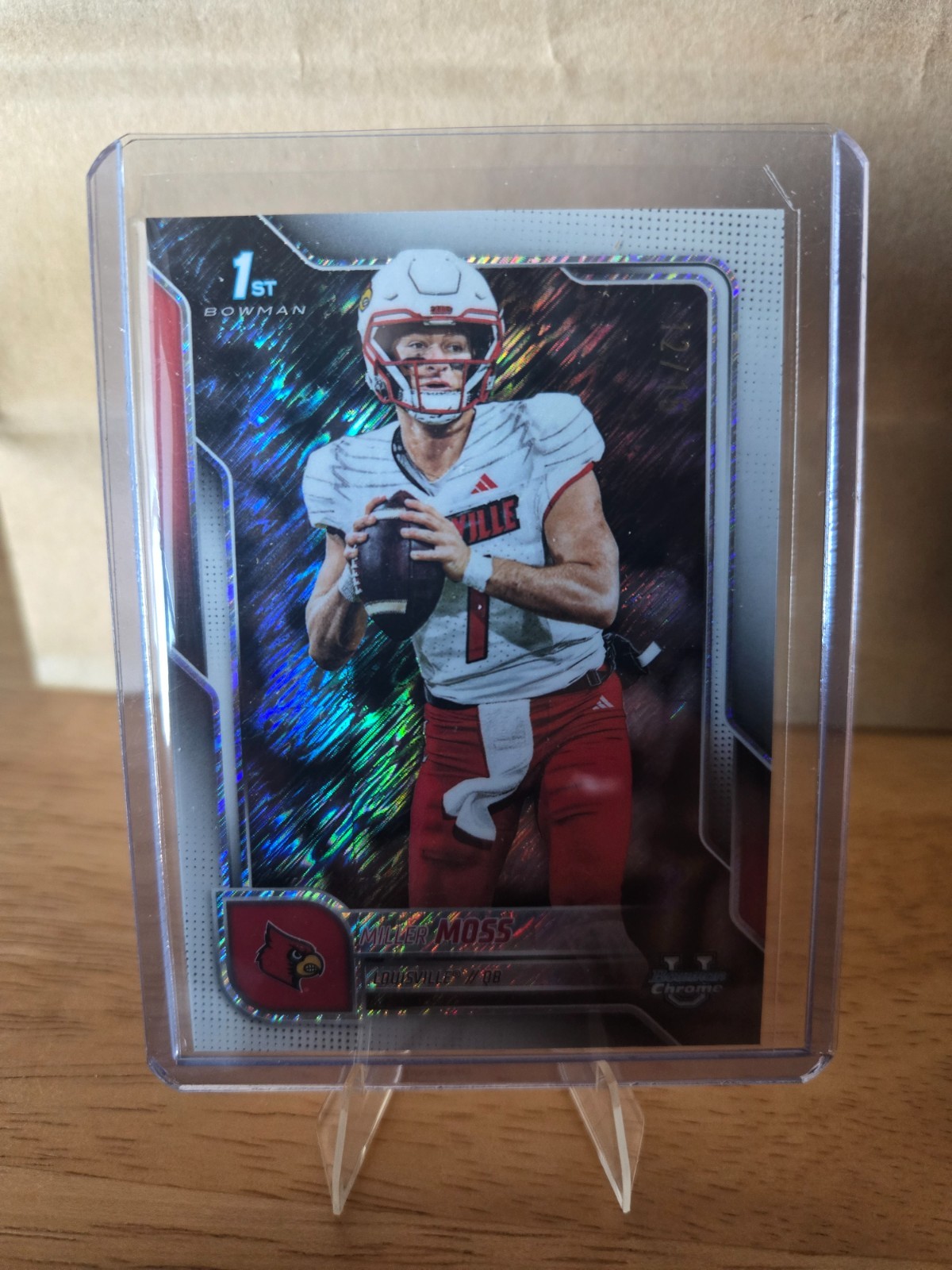 2025 Bowman Chrome U Miller Moss #141 1st White Shimmer /15 Louisville
