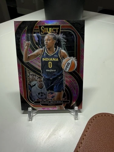 2025 WNBA Select Kelsey Mitchell Premier Pink Camo Prizm 61/175 #164 Fever