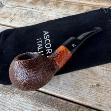 Ascorti Italia Nove Sand Chubby Author Rusticated Briar Tobacco Pipe New