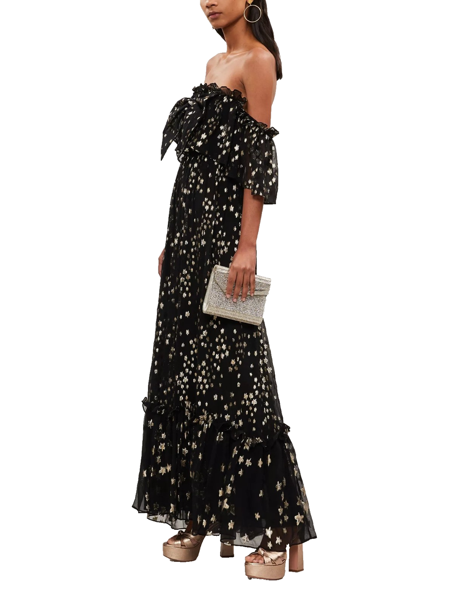 $1,325 LoveShackFancy Ronny Star-Flecked Chiffon Dress (0; XS) NWT