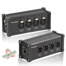 4 Channel DMX Hub XLR Cable Extender 2 Pack Set | RJ45 Ethercon Wire Live Stage