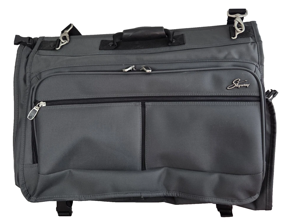 Skyway Trifold Luggage Hanging Garment Bag Suitcase Gray 22" x 16" Gray FREE S&H - Image 3 of 4