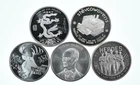 Lot 5 VINTAGE 1 Oz Silver Bars/Rounds Art Bars Collection Poured .999 *576