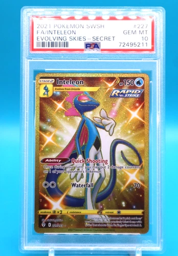 PSA 10 2021 Pokemon SWSH Evolving Skies 227/203 Inteleon