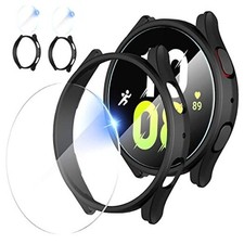 2 2 Pack for Samsung Galaxy Watch 5 44mm Galaxy 5 44mm Black 2 Clear 2