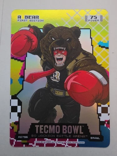 2026 Bo Jackson Battle Arena TECMO Bowl RD796 A Bear 80's 8-bit Rad Battlefoil