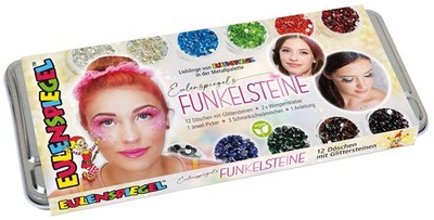Eulenspiegel 12er Glitzerstein Metall Palette Funkelsteine Glittersteine
