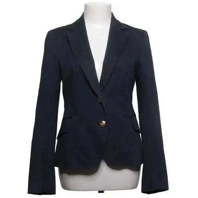 Zara Woman, blazer, taille : 40, bleu, coton/élasthanne/viscose, unicolore #6LU - Photo 1/4