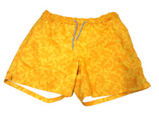 Southern Tide Mens Swim Trunks Suit M Skipjack Yellow Fish Print Brief Liner